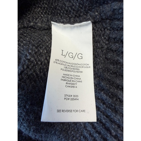 Cabi Charcoal Gray V Neck 3/4 Sleeve Button Front Cardigan Sweater Women's L - Picture 8 of 8